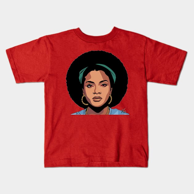 Lauryn Hill art Kids T-Shirt by Aldrvnd